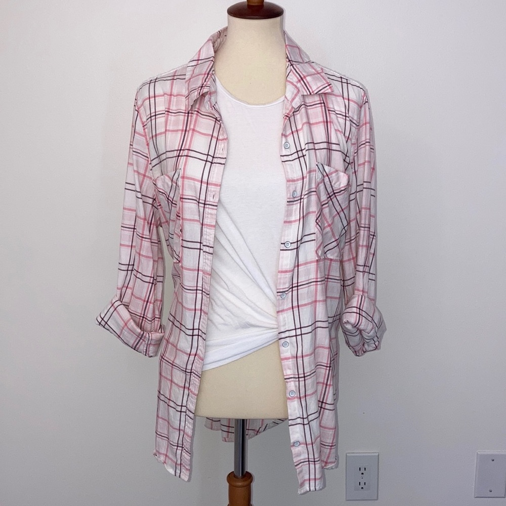 Crochet back & sides long length button up woven